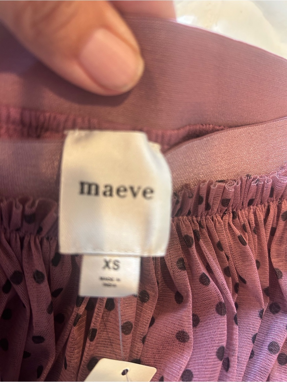 Anthropologie Pink Polka Dot Tiered Maxi Skirt - Picture 7 of 8